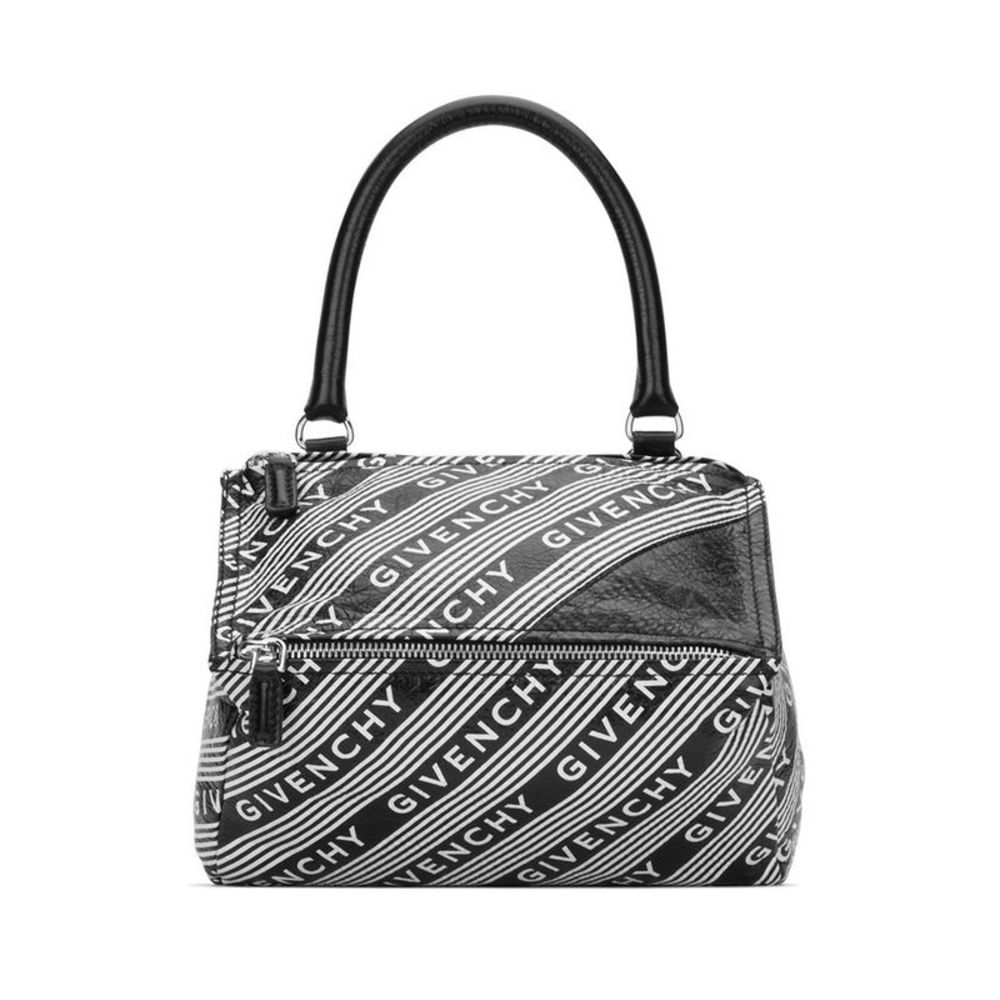 Givenchy Women's Leather Small Pandora Logo Tote Handbag Black